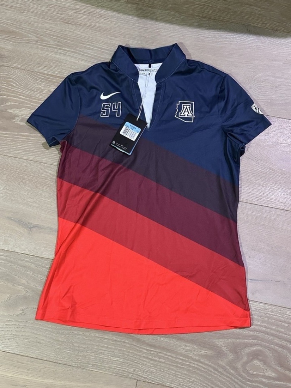 Nike Blade Women’s Golf Polo V Neck Short Sleeve University Of Arizona Red Navy